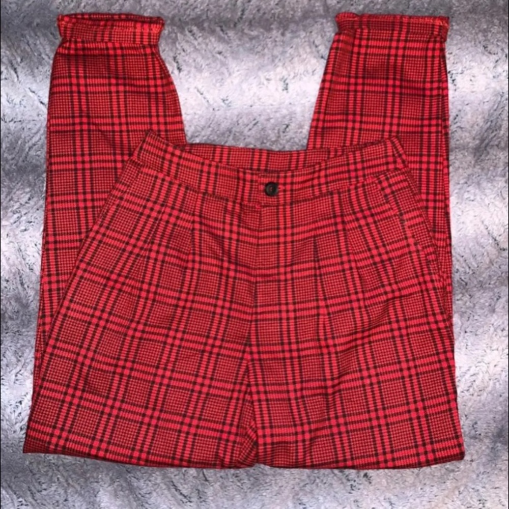 Red plaid pants FOREVER 21 size S